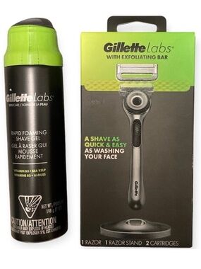 Gillette Labs Razor Kit Magnetic Stand Refill Rapid Foaming Shave Gel